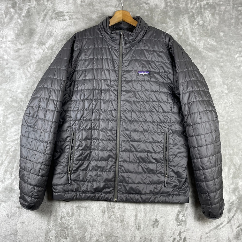 Patagonia Nano Puff Jacket Mens Large Gray Full Zip Primaloft Insulated 84212